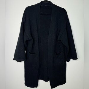Womance black oversized plush open cardigan size xsmall